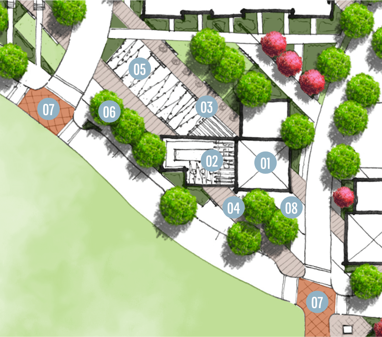 drawing of amenity area layout