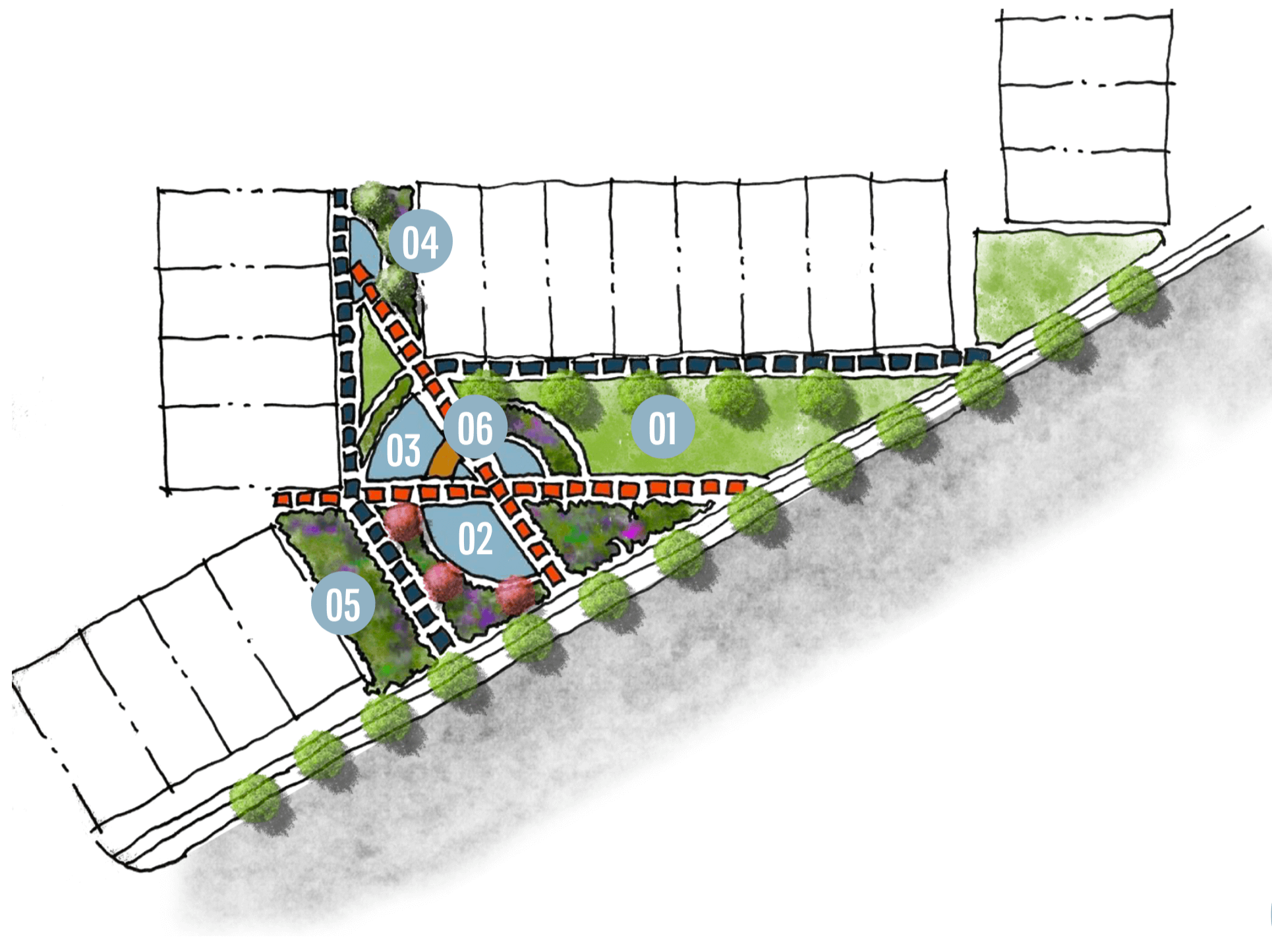 drawing of the back porch layout