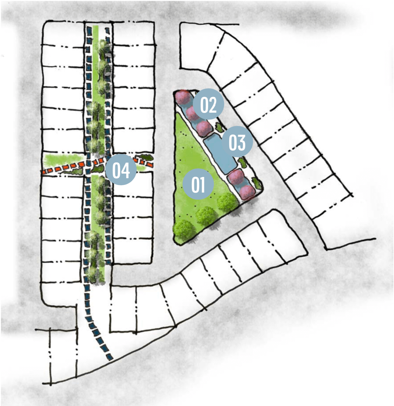 drawing of the dining room layout