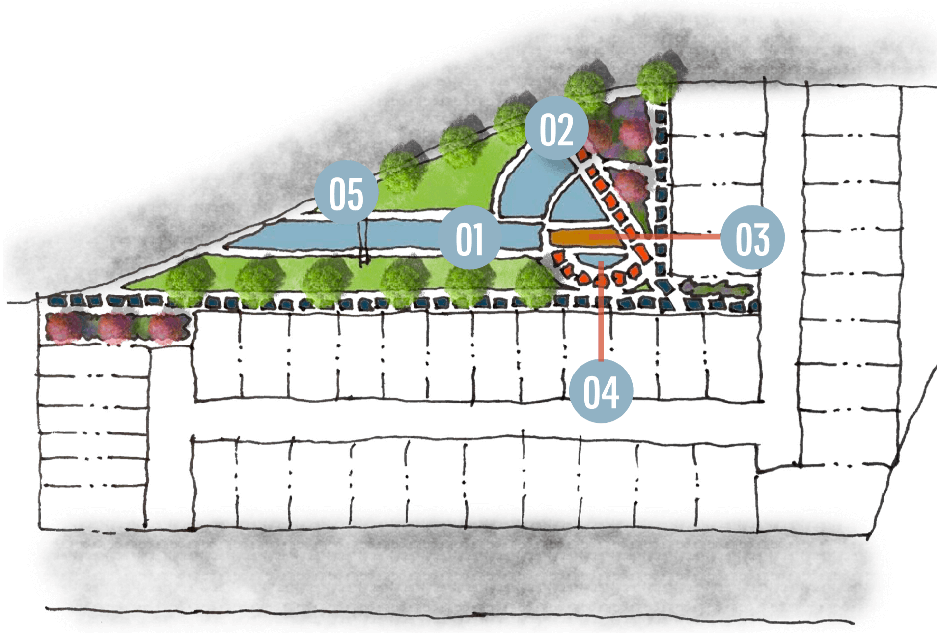 drawing of living room layout